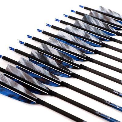 18pc ID 6.2mm .244" 22-33 Inch Carbon Arrows Spine 250 300 340 400 500 600 700 800 Target Practice & Hunting Arrow Rotatable Nock for Recurve Bow Compound Bow Adult Youth Shooting