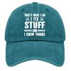 That's Whats I Do I Fix Stuff and I Know Things Distressed Dad Hats for Men 90s Washed Denim Adjustable Cap Hat view 1