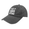That's Whats I Do I Fix Stuff and I Know Things Baseball Cap for Men Graphic Washed Denim Adjustable Strapback Baseball Cap view 2