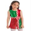 TiaoBug Kids Girls Shiny Sequins Christmas Dance Dress Santa Claus Costumes Ballet Tutu Figure Ice Skating Dress Tank Top Green F 6 Years view 3