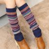Altsuceser Women Boho Knitted Boot Gaiters Crochet Leg Warmer, Winter Bohemian Boot Cuffs Navy Blue One Size view 2