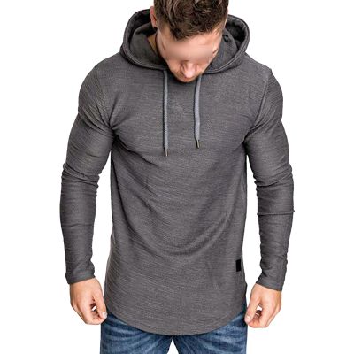 JEsilunmaMY Men's Solid Color Casual Hoodies Long Sleeve Drawstring Hooded Sweatshirt Lightweight Loose Pullover Tee Shirts (Dark Grey,Medium)