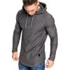 JEsilunmaMY Men's Solid Color Casual Hoodies Long Sleeve Drawstring Hooded Sweatshirt Lightweight Loose Pullover Tee Shirts (Dark Grey,Medium) view 2
