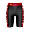 Biker Shorts for Women - 9" Inseam Black Shorts (Reg & Plus Size) 88% Polyester / 12% Spandex - Ferris State University Logo on Waistband - High Waisted Workout view 1