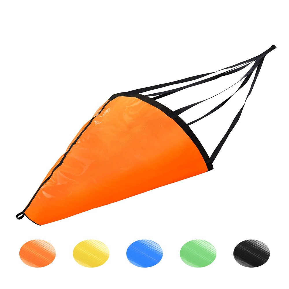 BLUEWING 72in Sea Anchor Drift Sock 840D Nylon Parachute Fishing Drogue for Marine Boat/Jet Ski/Sail, Orange