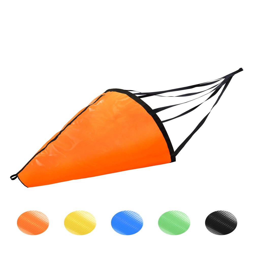 BLUEWING 62in Sea Anchor Drift Sock 840D Nylon Parachute Fishing Drogue for Marine Boat/Jet Ski/Sail, Orange