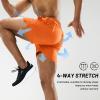 MIER Men's Workout Running Shorts Quick Dry Active 5 Inches Shorts with Pockets, Lightweight and Breathable, Orange, L view 3