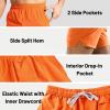 MIER Men's Workout Running Shorts Quick Dry Active 5 Inches Shorts with Pockets, Lightweight and Breathable, Orange, L view 4