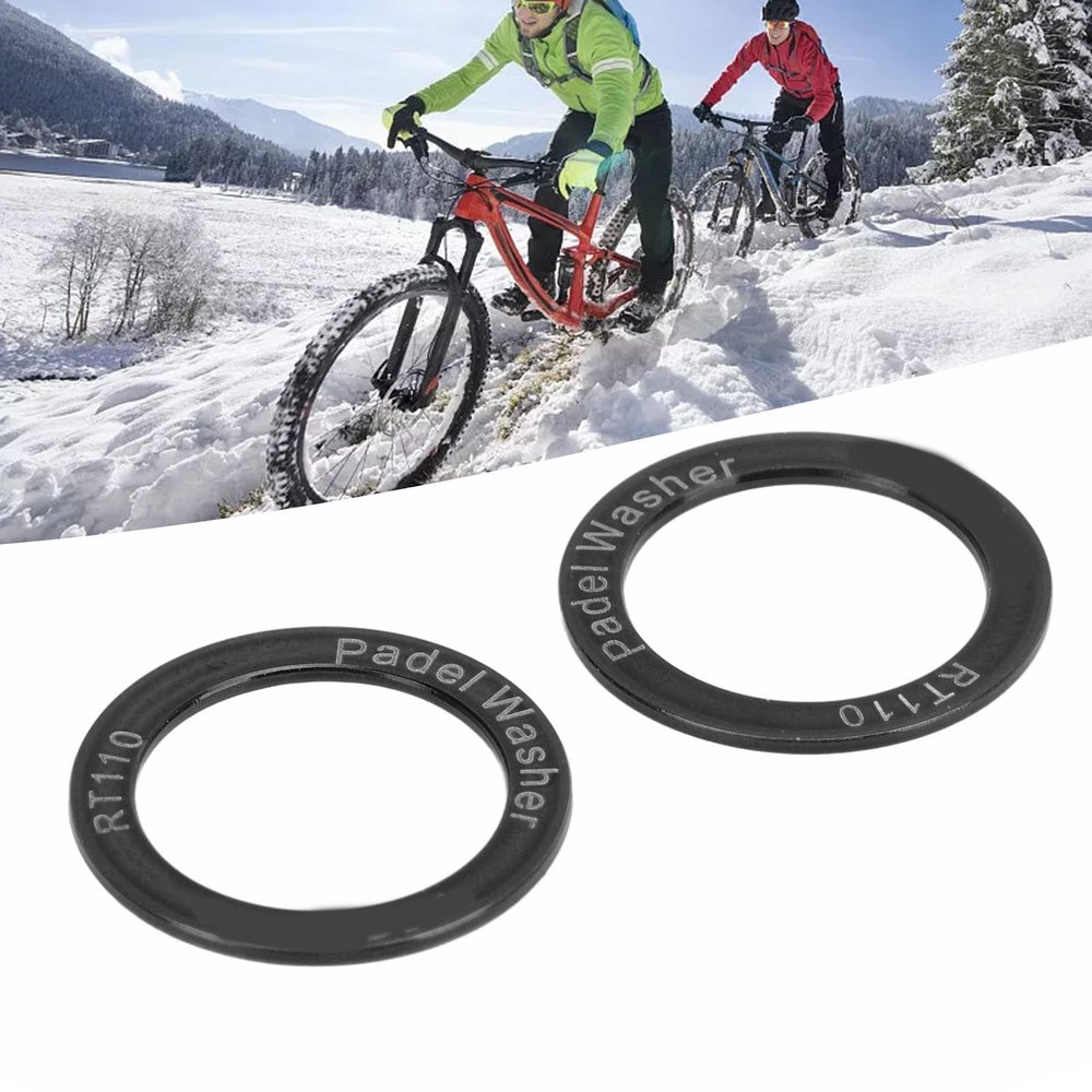 Bike Pedal Extension, 2Pcs Extended Bike Pedal Washers Titanium Alloy Waterproof Rustproof Less Friction Remove Noise Road Bike Pedal Washers(Black)