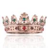 Baroque Royal Crown Men's Metal Prince Hair Crown Full Circle Birthday Party Hair Accessories For Cosplay Prom Quinceanera (Small Size 6.1" Diameter, Bronze With Green Stone) view 2