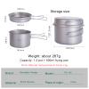 Boundless Voyage Camping Pots and Pans Set Titanium Cooking Set 1200ml Pot with 500ml Pan Ultralight Campfire Cooking Equipment Ti2110C view 2