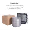 Boundless Voyage Camping Pots and Pans Set Titanium Cooking Set 1200ml Pot with 500ml Pan Ultralight Campfire Cooking Equipment Ti2110C view 3