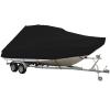 14-16ft Waterproof Marineboat Covers Sun Protection 600d Heavy Duty Boat Cover Outdoor Protection for Ships in Winter Extend Boat Cover Service Life,Black,14~16ft(510cm*250cm) view 1