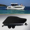 14-16ft Waterproof Marineboat Covers Sun Protection 600d Heavy Duty Boat Cover Outdoor Protection for Ships in Winter Extend Boat Cover Service Life,Black,14~16ft(510cm*250cm) view 2