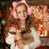 GALPADA 2Pcs Kids Earmuffs Furry Ear Warmers Cute Sequins Cat Ears muffs Winter Warm Outdoor Cover Headband for Toddler Boy Girls view 4