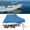 14-16ft Waterproof Marineboat Covers Sun Protection 600d Heavy Duty Boat Cover Outdoor Protection for Ships in Winter Extend Boat Cover Service Life,Blue,14~16ft(510cm*230cm) view 2