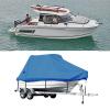 14-16ft Waterproof Marineboat Covers Sun Protection 600d Heavy Duty Boat Cover Outdoor Protection for Ships in Winter Extend Boat Cover Service Life,Blue,14~16ft(510cm*230cm) view 3