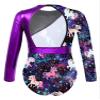 HULIJA Gymnastics Leotards for Toddler Girls Long Sleeve Cartoon Horses Athletic Dancewear Black&Rainbow 10 Years view 2