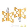 Folding Bicycle Pedal Aluminum Alloy Double Side Quick Release Pedal for Brompton pedel for dahon for Birdy Non-Slip Pedals (Gold) view 1