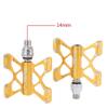Folding Bicycle Pedal Aluminum Alloy Double Side Quick Release Pedal for Brompton pedel for dahon for Birdy Non-Slip Pedals (Gold) view 3