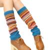 Altsuceser Women Boho Knitted Boot Gaiters Crochet Leg Warmer, Winter Bohemian Boot Cuffs Lake Blue One Size view 1