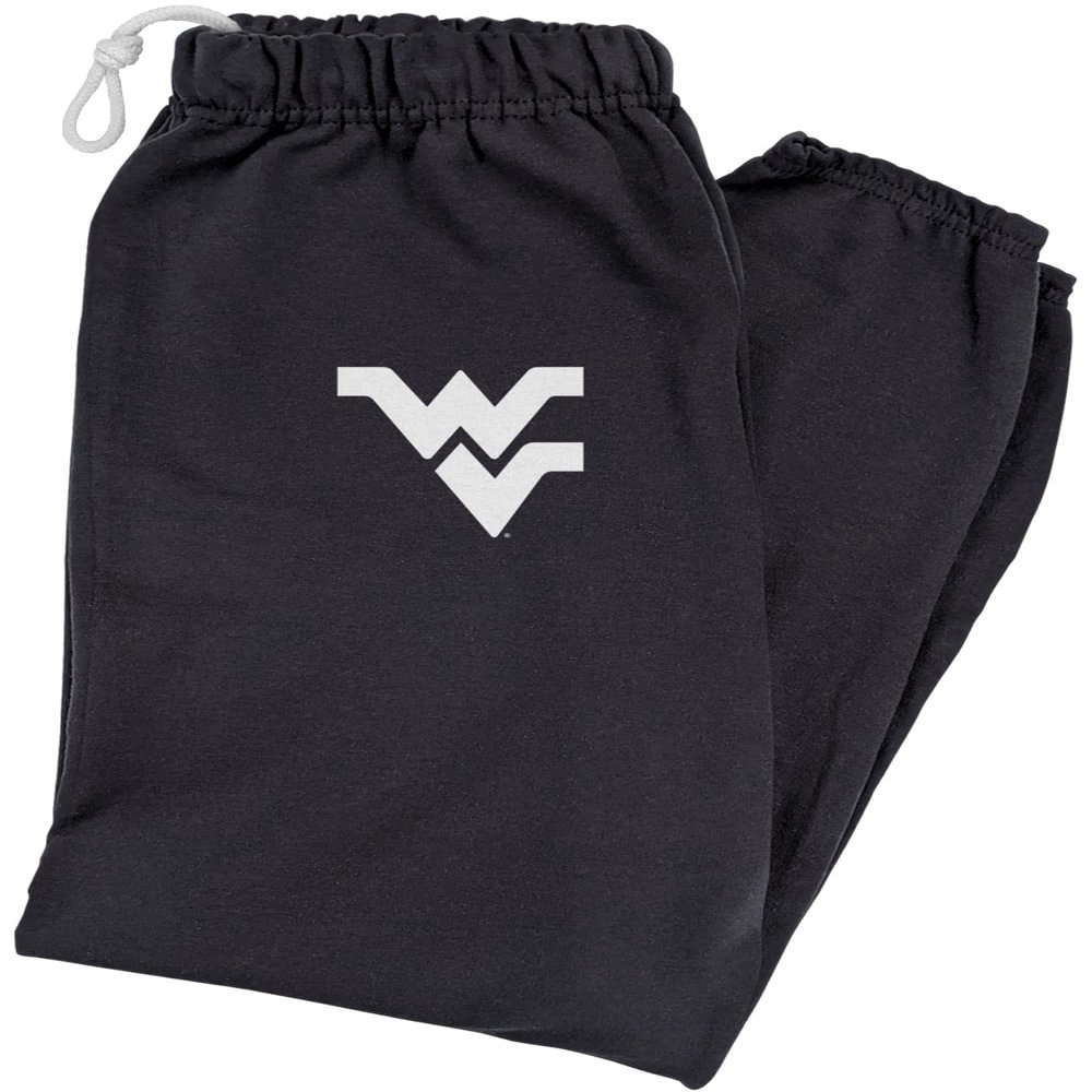 LOGOVISION West Virginia University Primary Logo Mens Jogger Sweatpants, Black, Medium