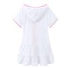 Little Girls Swim Cover Up Kids Swimsuit Coverup Zip Up Beach Bathing Suit Hooded Bathrobe Absorbent Beach Dress Baby White view 2