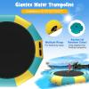Giantex 10Ft Inflatable Water Trampoline, Floating Rebounder Trampoline with 500W Blower and 3-Step Rope Ladder, Kids Adults Recreational Water Trampoline for Pool, Lake, Water Park view 3