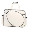 Vaveren Tennis Handbag Multifunctional Pickleball Racket Storage Canvas Large Racquet Covers Tennis Racket Bag for Fitness Gym, White view 1