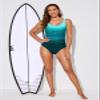 Aleumdr Womens Bathing Suit Tummy Control Womens Slimming Swimsuit Athletic Bathing Suits Sporty One-Piece Swimwear Green 309 Medium view 3