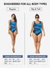 Aleumdr Women's One Piece Swimwear Swimsuits Bathing Suits Criss Cross Backless Tummy Control Sports Active Monokini Plus Size One Piece Blue 505 X-Large view 4