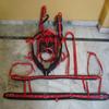 SHOWMEN CRAFT Nylon Driving Harness for Single Horse in Red/Black with Diamante Browband Bridle in 4 Size (Pony) view 2
