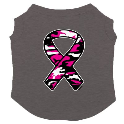 Camoflauge Ribbon Dog Shirt (Dark Gray, Small)