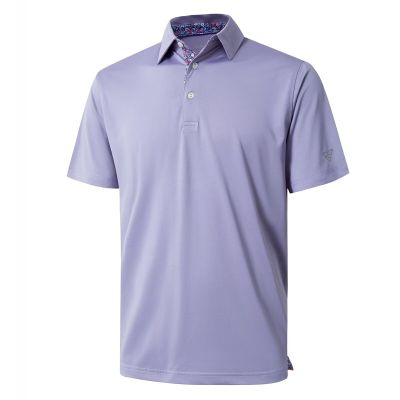 M MAELREG Golf Polo Shirts for Men Short Sleeve Performance Moisture Wicking Quick Dry Casual Collared Mens Polo Shirts Lavender