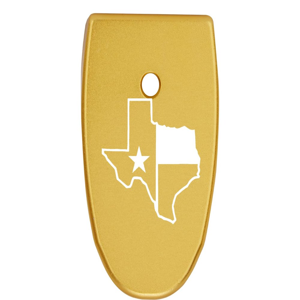 NDZ Performance Magazine Base Plate Finger Extension for Smith & Wesson M&P Shield Plus 10 Round 9mm & 30 Super Carry, Laser Engraved Anodized Aluminum in Black - Texas State Border Outline Flag