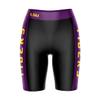 Biker Shorts for Women - 9" Inseam Black Shorts (Reg & Plus Size) 88% Polyester / 12% Spandex - LSU Logo on Waistband - High Waisted Workout view 1