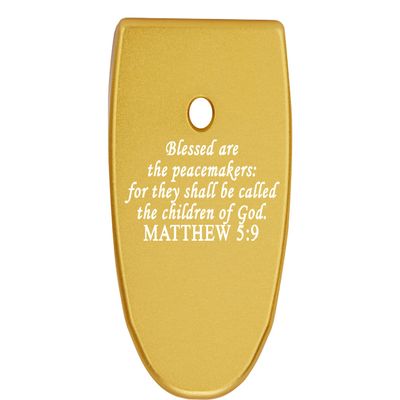 NDZ Performance Magazine Base Plate Finger Extension for Smith & Wesson M&P Shield Plus 10 Round 9mm & 30 Super Carry, Laser Engraved Anodized Aluminum in Black - Bible Matthew 5:9