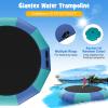Giantex 10Ft Inflatable Water Trampoline, Floating Rebounder Trampoline with 500W Blower and 3-Step Rope Ladder, Kids Adults Recreational Water Trampoline for Pool, Lake, Water Park view 3