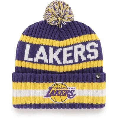 '47 NBA Unisex-Adult Primary Logo Bering Cuffed Knit Pom Beanie Hat (Los Angeles Lakers)
