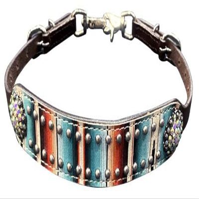 Showman Southwest Serape Print Leather Wither Strap