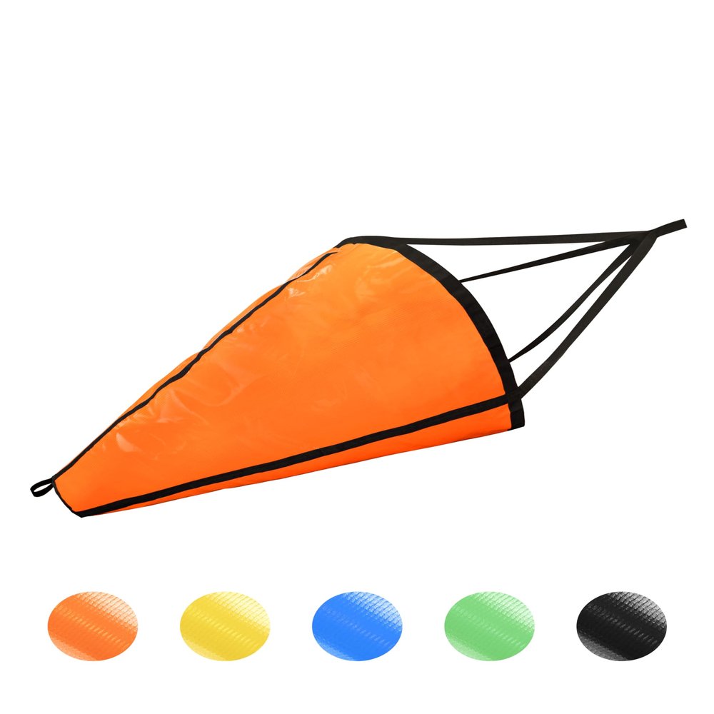 BLUEWING 53in Sea Anchor Drift Sock 840D Nylon Parachute Fishing Drogue for Marine Boat/Jet Ski/Sail, Orange