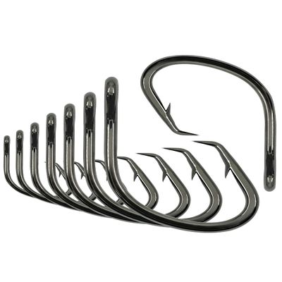 BLUEWING Wide Gap Offset Circle Hook 25pcs High Carbon Steel Extra Sharp Fishing Hooks for Freshwater Saltwater, Size 7/0
