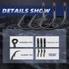 BLUEWING Wide Gap Offset Circle Hook 25pcs High Carbon Steel Extra Sharp Fishing Hooks for Freshwater Saltwater, Size 7/0 view 2