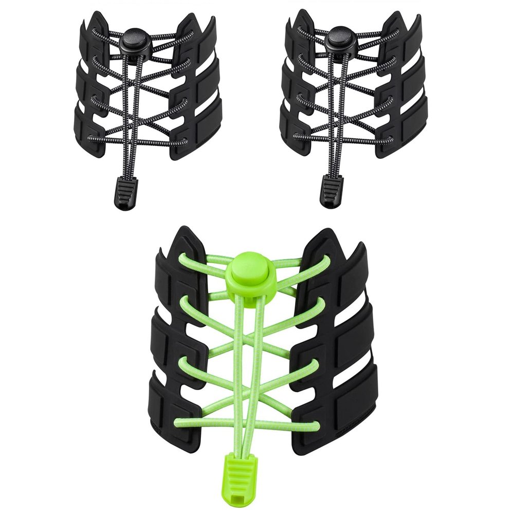 3 Pairs No Tie Shoe Laces for Kids Adults Elastic Shoe Laces with Lock Device for Sneakers (Green)