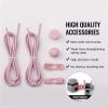 3 Pairs No Tie Shoe Laces for Kids Adults Elastic Shoe Laces with Lock Device for Sneakers (Pink) view 3