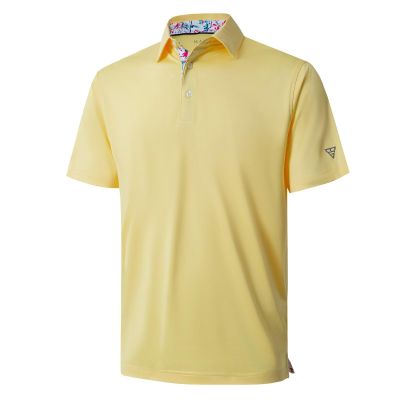 M MAELREG Polo Shirts for Men Short Sleeve Performance Moisture Wicking Quick Dry Casual Collared Mens Polo Shirts Yellow
