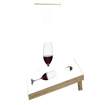His Hers Wine Custom Cornhole Board Game Set