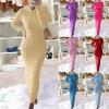 HGps8w Women's Sexy Long Sleeve Sweater Dress Crewneck Cable Knit Bodycon Maxi Dresses Slim Fit Pullover Jumpers view 2