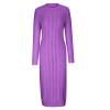 HGps8w Women's Sexy Long Sleeve Sweater Dress Crewneck Cable Knit Bodycon Maxi Dresses Slim Fit Pullover Jumpers view 4