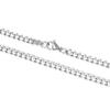 Adabele 2pcs 304 Grade Surgical Stainless Steel 18 Inch Diamond-Cut Cuban Curb Chain Necklace 5mm Large Thick Women Men Neck Chain SK7-E18 view 1